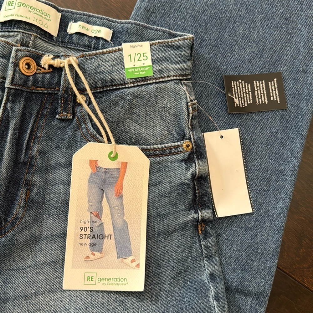 Regeneration by celebrity Pink high rise 90’s straight new age NWT 1/25 - Picture 2 of 10